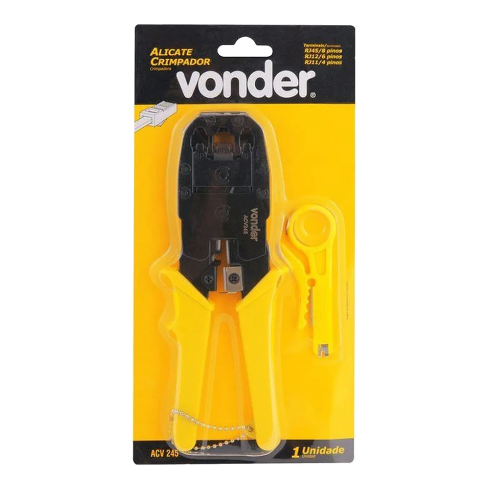 Encontraproduto.com.br - Alicate Crimpador Acv245 Rj45/12/11 - Vonder