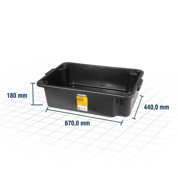 Encontraproduto.com.br - Caixa para Preparar Massa Plástico 40lts Vonder
