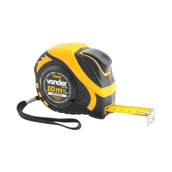Encontraproduto.com.br - Trena aço 10mx25mm curta auto trava - Vonder Plus