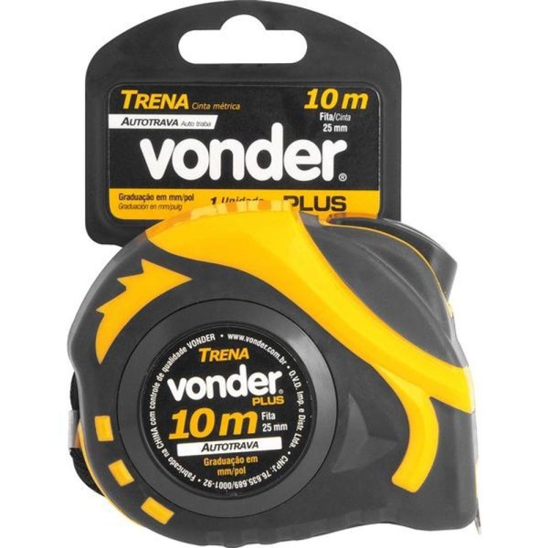 Encontraproduto.com.br - Trena aço 10mx25mm curta auto trava - Vonder Plus