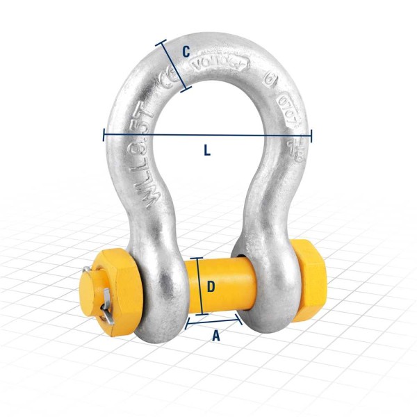 Encontraproduto.com.br - Manilha Para Cabo De Aço 1.1/8 Curva Uso Industrial Galvani