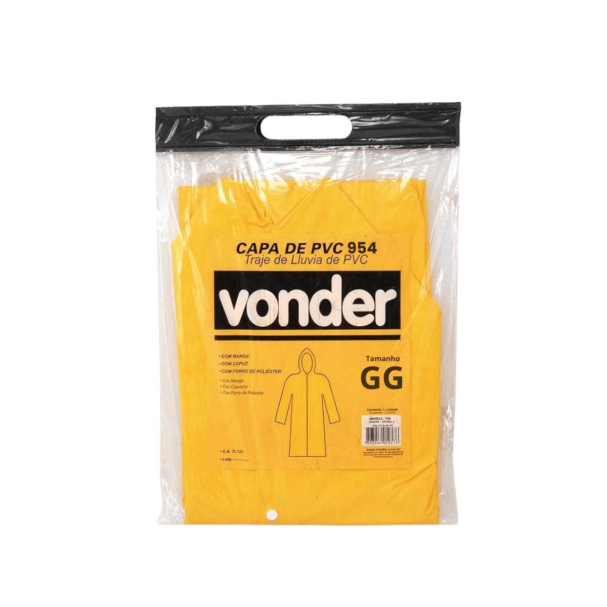 Encontraproduto.com.br - Capa Para Chuva de Pvc com Forro GG Amarela - Nove54