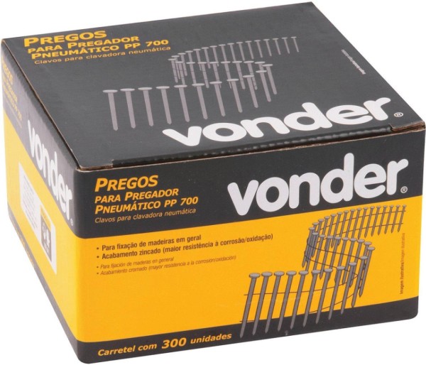 Encontraproduto.com.br - Prego Anelado Vonder 60mm PP700 Carretel Pacote com 300 Unidades