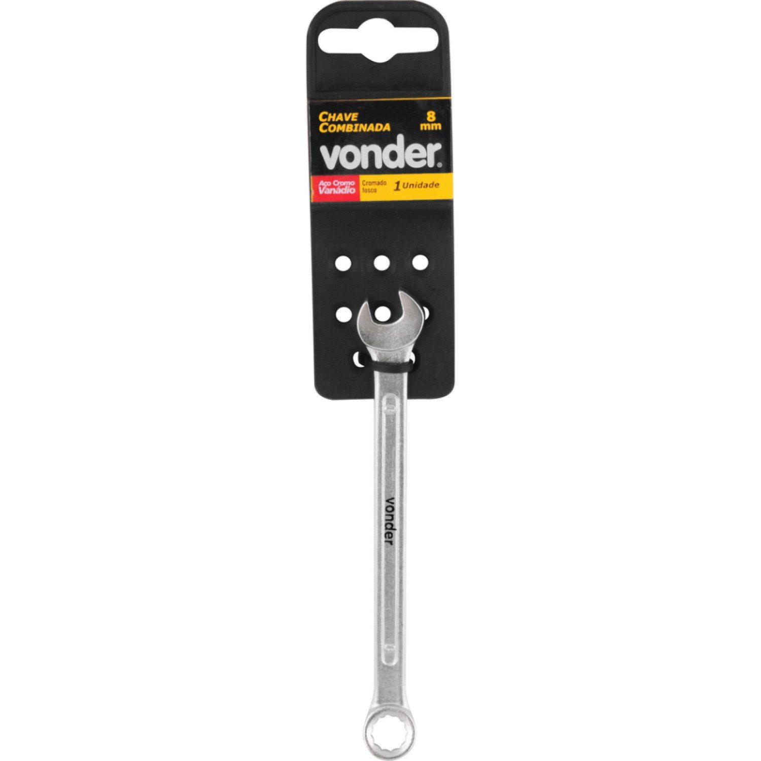 Encontraproduto.com.br - Chave combinada 08mm cromo vanádio fosco cartela - Vonder