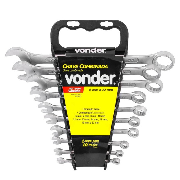 Encontraproduto.com.br - Jogo de Chave Combinada Vonder 10 Peças 6MM a 22MM