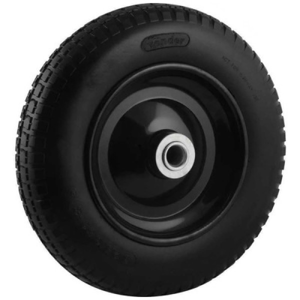 Roda Completa com Pneu Maciço Furo de 1