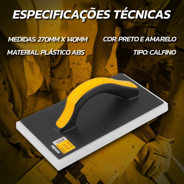 Encontraproduto.com.br - Desempenadeira Plastica Com Espuma 14x27cm - Vonder