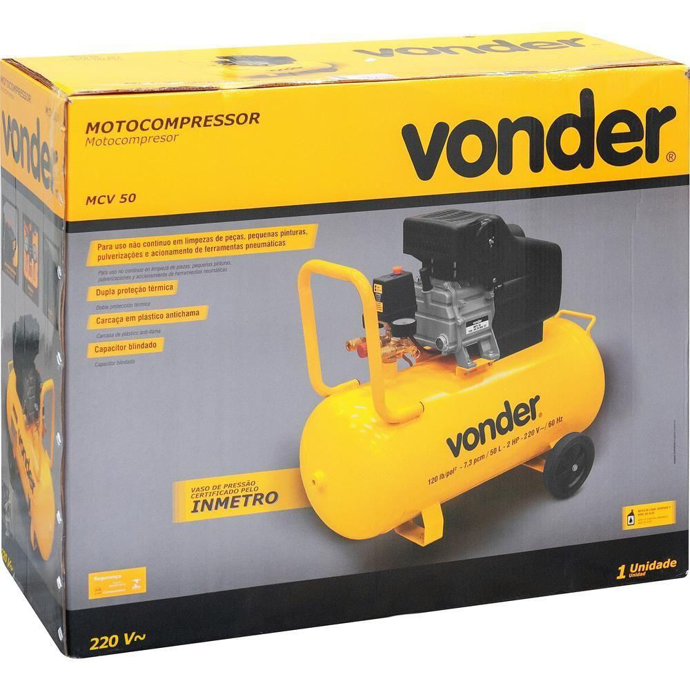 Motocompressor de Ar Mcv 50 50 Litros 220V - Vonder
