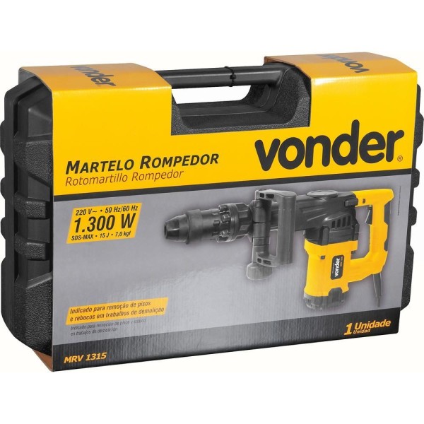 Encontraproduto.com.br - Martelete Rompedor 1300W 220V MRV1315N Com/Maleta VONDER