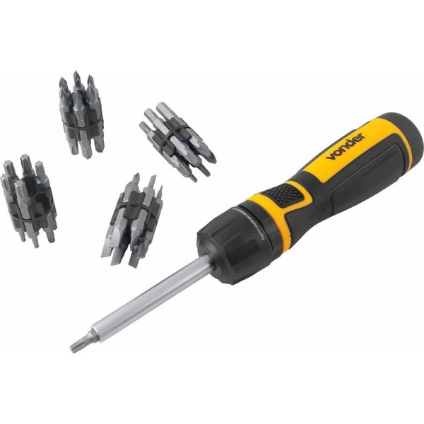 Encontraproduto.com.br - Jogo De Bits/ponteira Crv Com 49 Pecas Enc 1/4 Vonder
