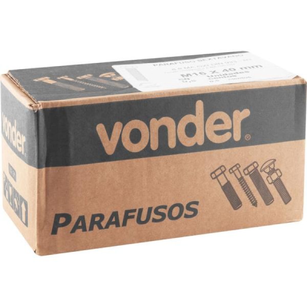 Encontraproduto.com.br - Parafuso Sextavado 8.8 16x40 Ma Rt Din 933 c/ 50 un - Vonder