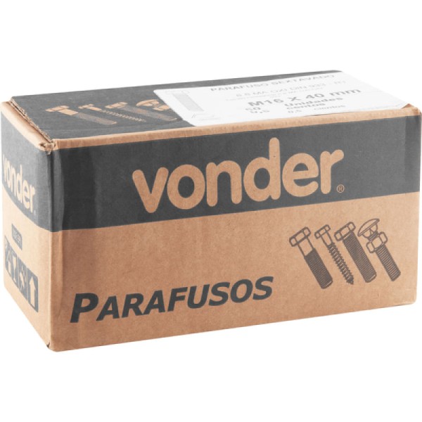 Encontraproduto.com.br - Parafuso Sextavado 8.8 16x40 Ma Rt Din 933 c/ 50 un - Vonder