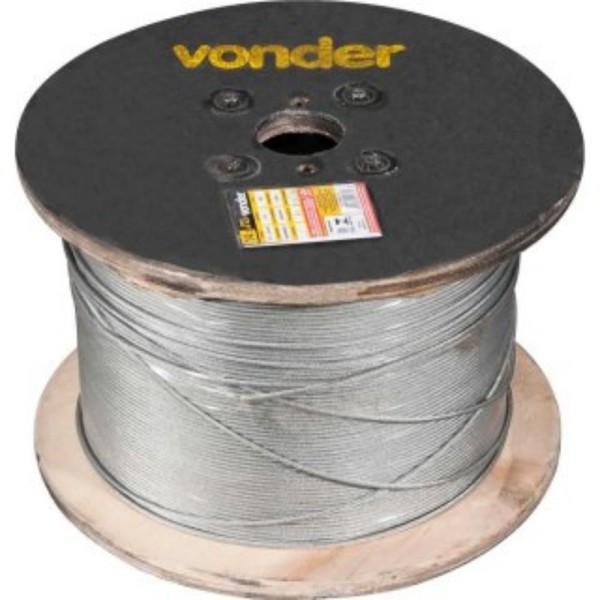 Encontraproduto.com.br - Cabo de Aço Galvanizado AA 6,0mm 18X7 com 1000m - Vonder