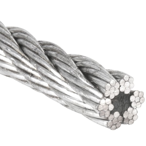 Encontraproduto.com.br - Cabo de Aço Galvanizado AA 6,0mm 18X7 com 1000m - Vonder