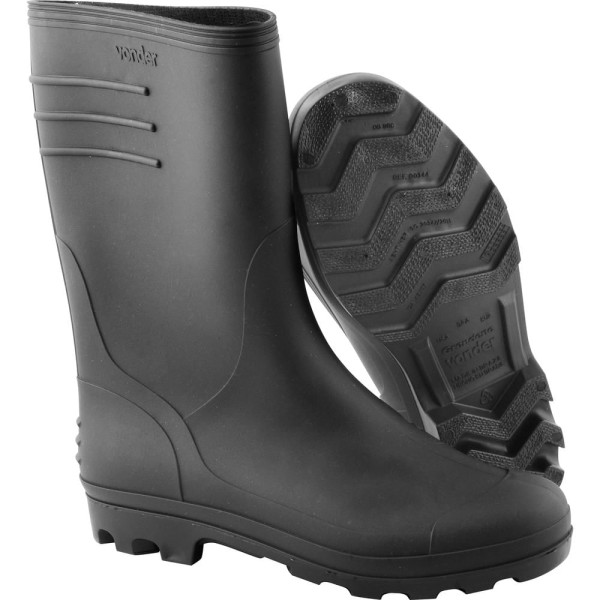 Encontraproduto.com.br - Bota de PVC Cano Médio Com Forro Preta - VONDER