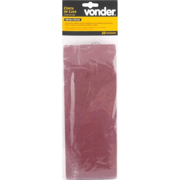 Encontraproduto.com.br - Cinta Lixa 100x610mm G120 Com 10 Peças Vonder