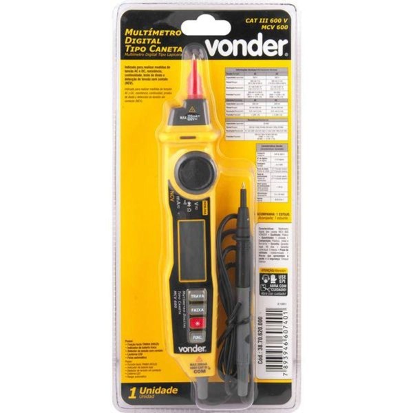 Encontraproduto.com.br - Multimetro Digital Caneta Mcv600 - Vonder