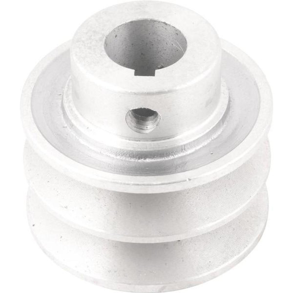 Encontraproduto.com.br - Polia Alumínio 2 Canais Perfil A 60mm com Furo 3/4