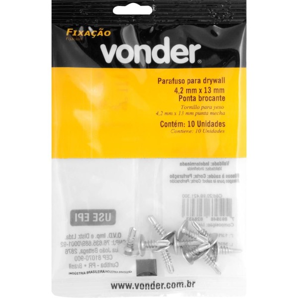 Encontraproduto.com.br - Parafuso para Drywall 4,2x13 mm Ponta Brocante Vonder