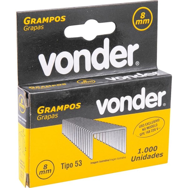 Encontraproduto.com.br - Grampo 08 mm para Gpe168 caixa com 1000 peças Vonder