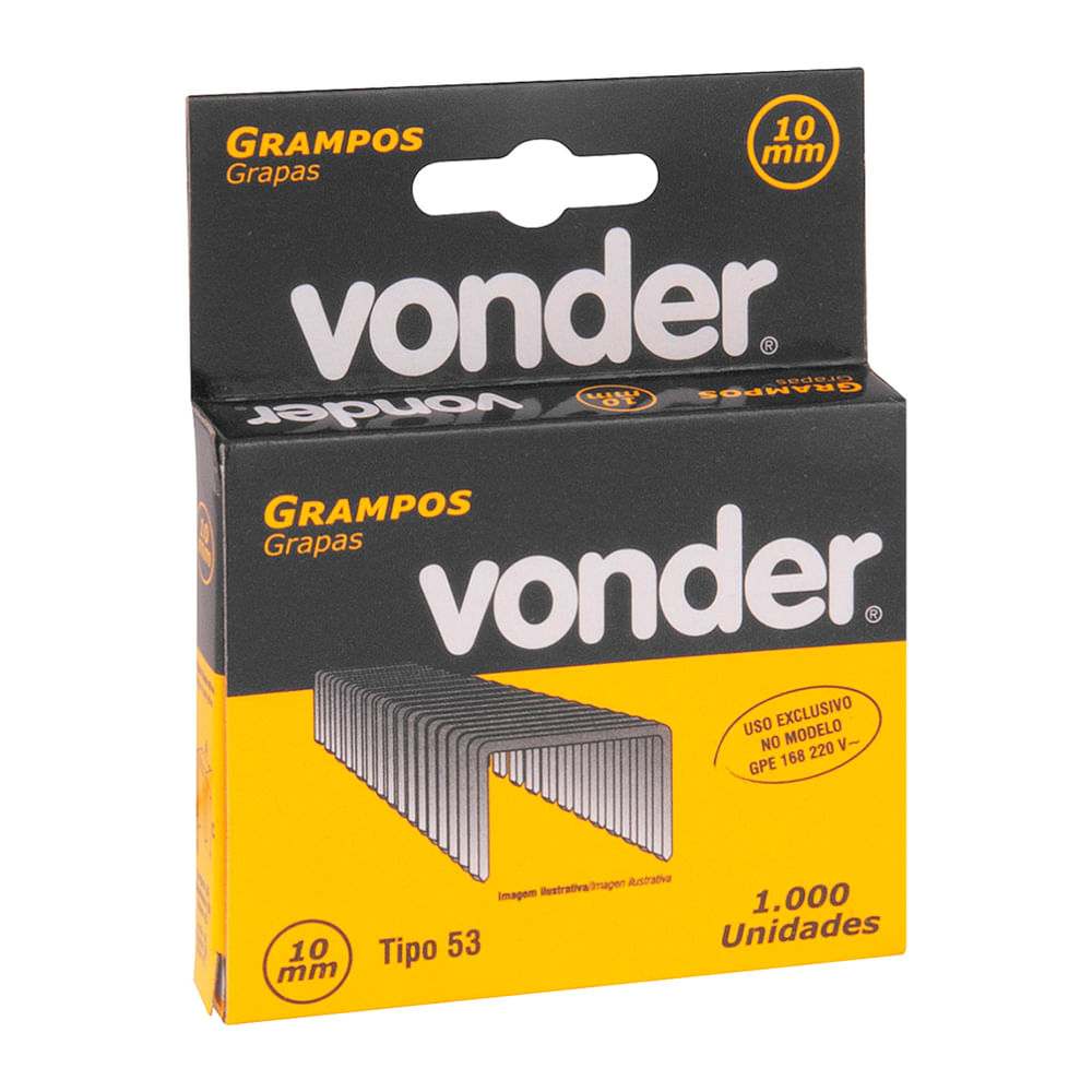 Encontraproduto.com.br - Grampo 10 mm para Gpe168 caixa com 1000 peças Vonder