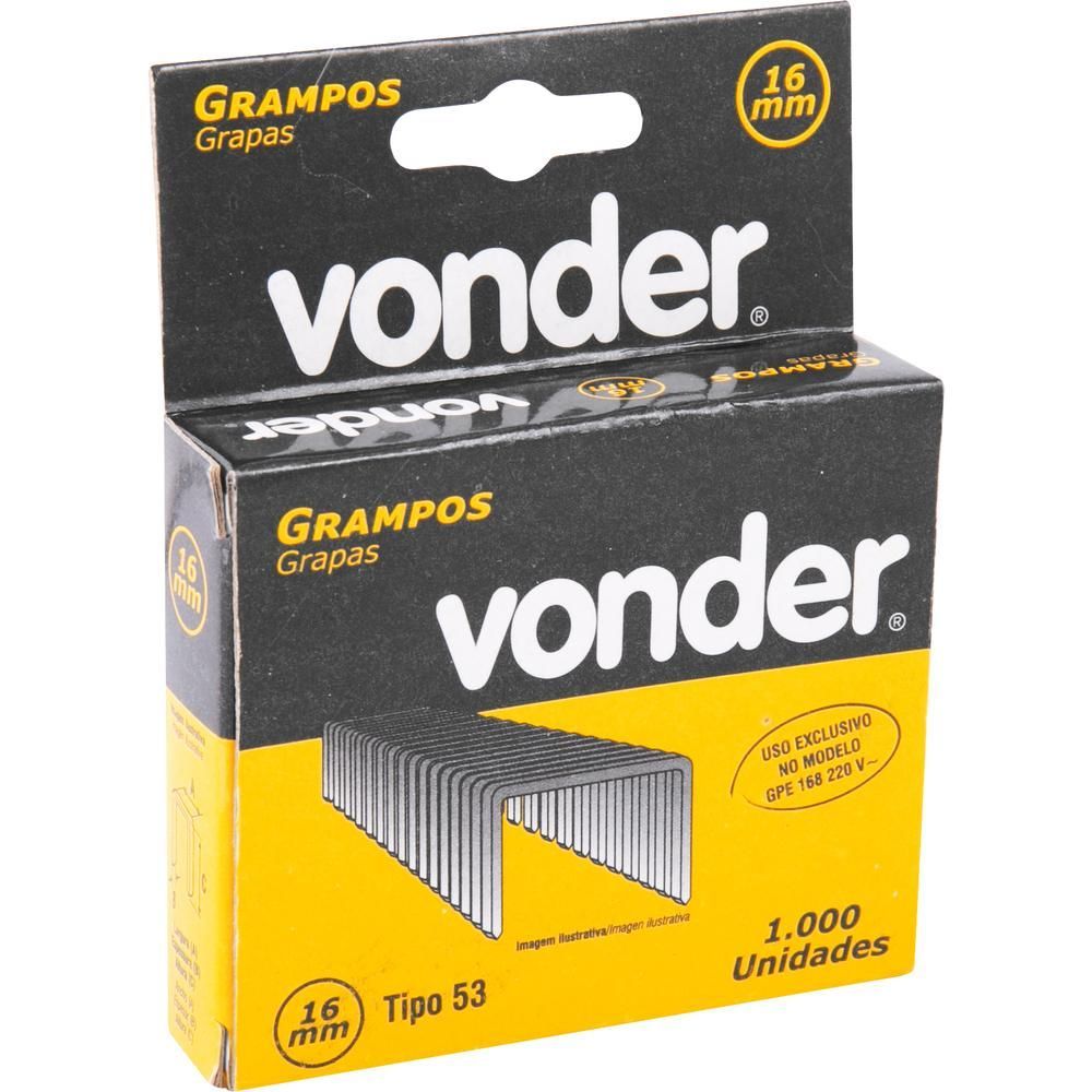 Encontraproduto.com.br - Grampo 16 mm para Gpe168 caixa com 1000 peças Vonder