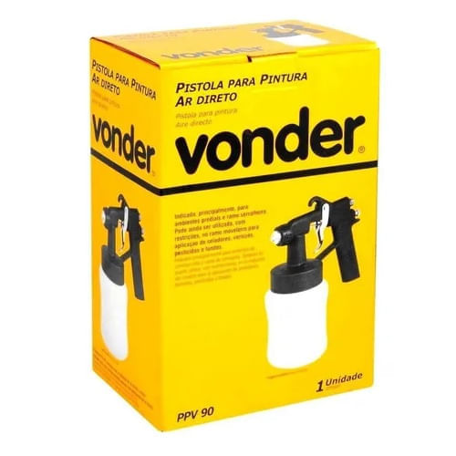 Encontraproduto.com.br - Pistola para Pintura com Caneca Plástica Ar Direto PPV90 - Vonder - 62.20.900.000 - Unitário