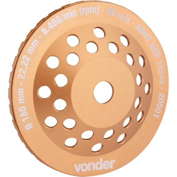 Encontraproduto.com.br - Rebolo Diamantado 180 mm Turbo Vonder