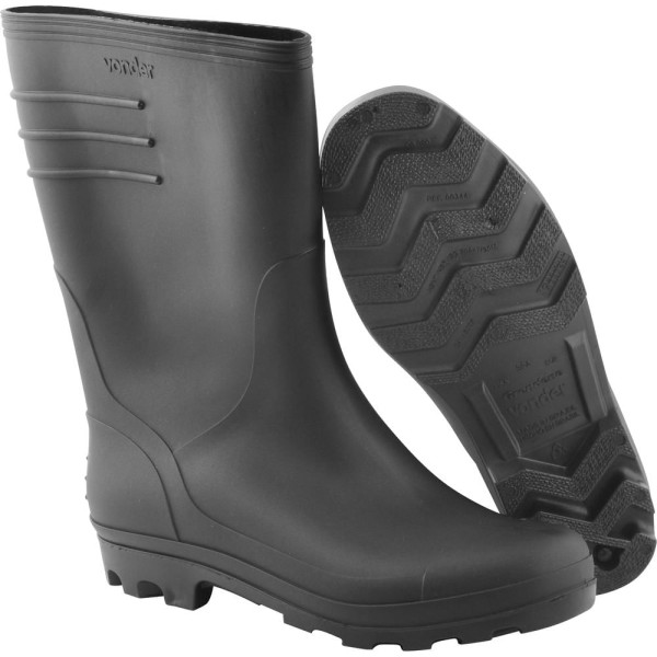 Encontraproduto.com.br - Bota PVC Preta Cano Médio sem Forro 43  - Vonder