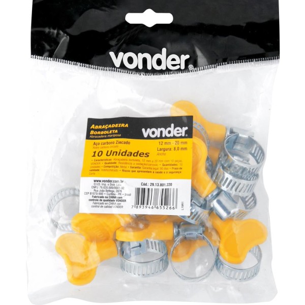 Encontraproduto.com.br - ABRACADEIRA BORBOLETA 12-20MM C/10 VONDE