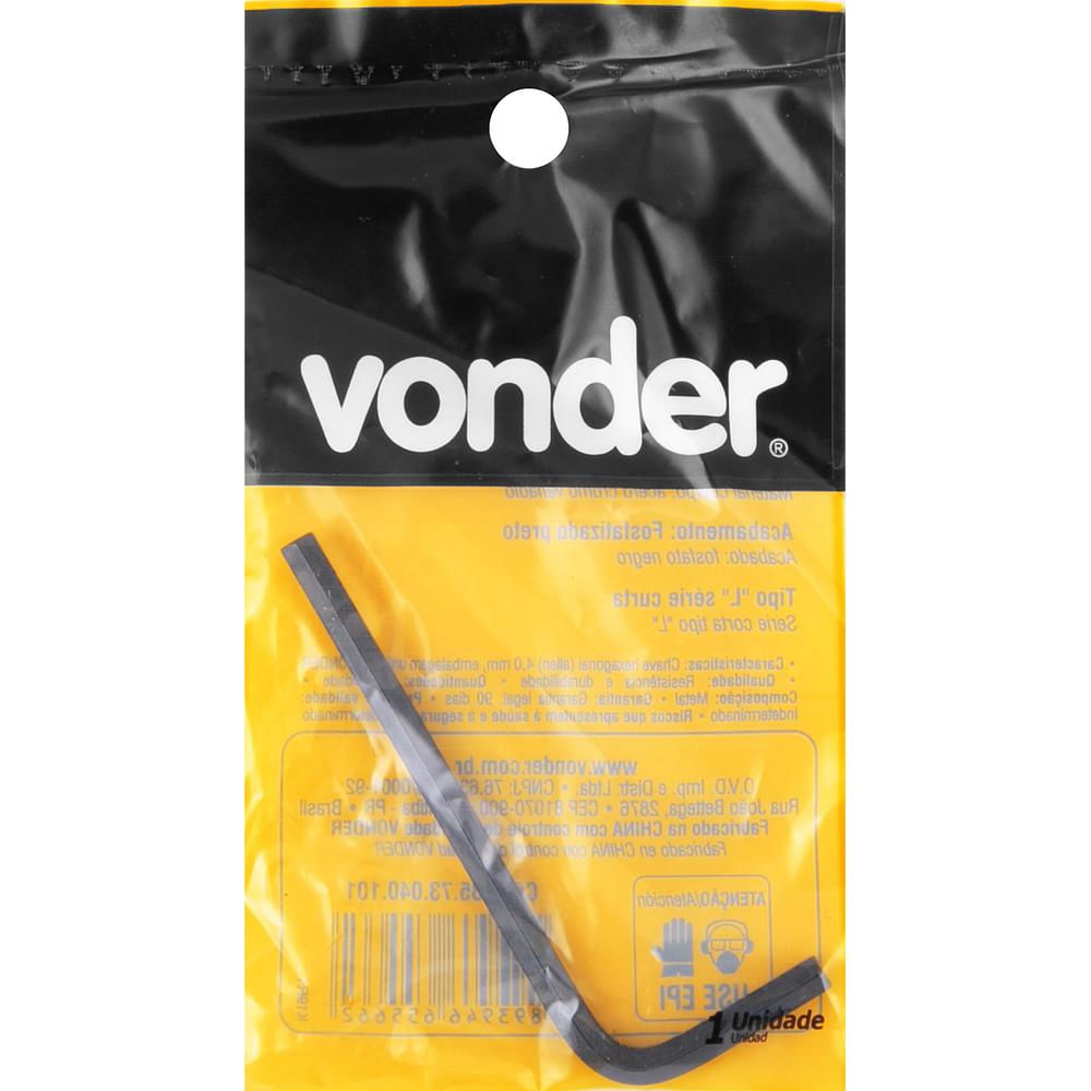 Encontraproduto.com.br - Chave Hexagonal (Allen) 4,0 mm Vonder