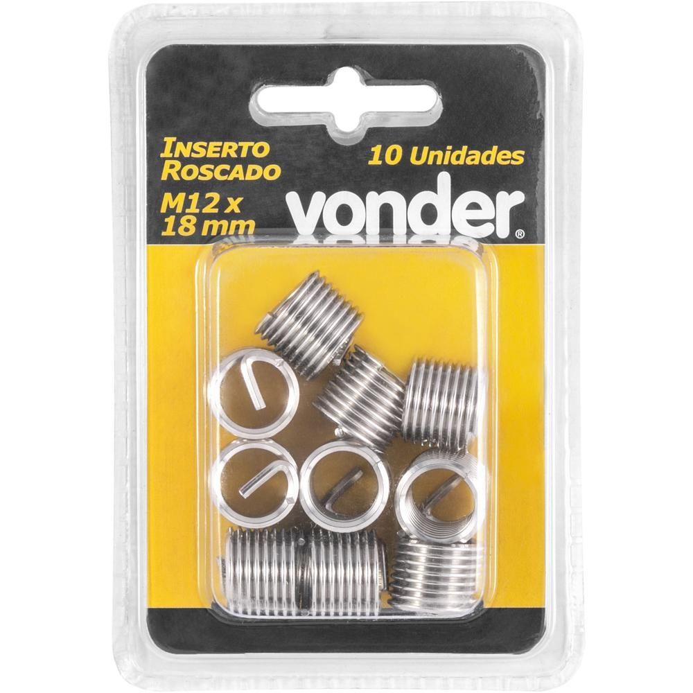 Encontraproduto.com.br - Inserto Roscado M12 X 18 Mm Com 10 Peças Vonder