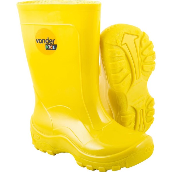 Encontraproduto.com.br - Bota Infantil de PVC Amarela com Forro - VONDER
