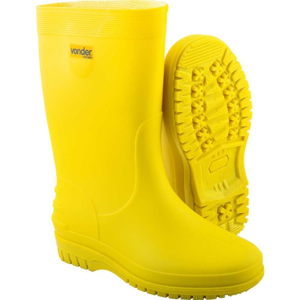 Encontraproduto.com.br - Bota de PVC Linha Boots Amarela Cano Médio com Forro Poliéster - VONDER