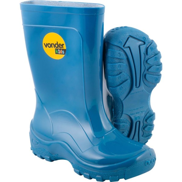 Encontraproduto.com.br - Bota Infantil Azul PVC com Forro Tam. 26/27 Vonder