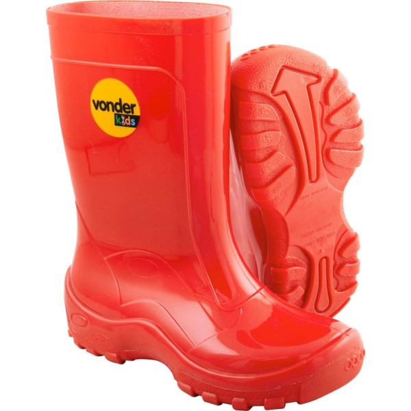Encontraproduto.com.br - Bota Infantil Vermelha Pvc Com Forro Tam. 22/23 Vonder