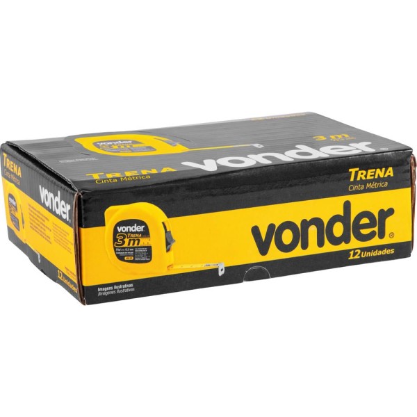 Encontraproduto.com.br - Trena Curta de Aço 3 M x 12,5 mm Caixa com 12 Vonder