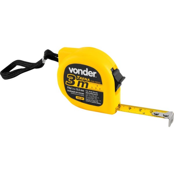 Encontraproduto.com.br - Trena Curta de Aço 3 M x 12,5 mm Caixa com 12 Vonder