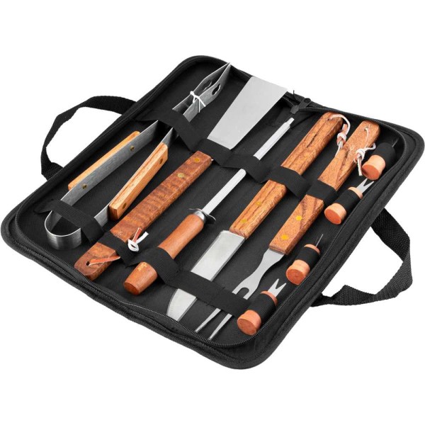 Encontraproduto.com.br - Kit Churrasco Inox 10 peças com Estojo Vonder