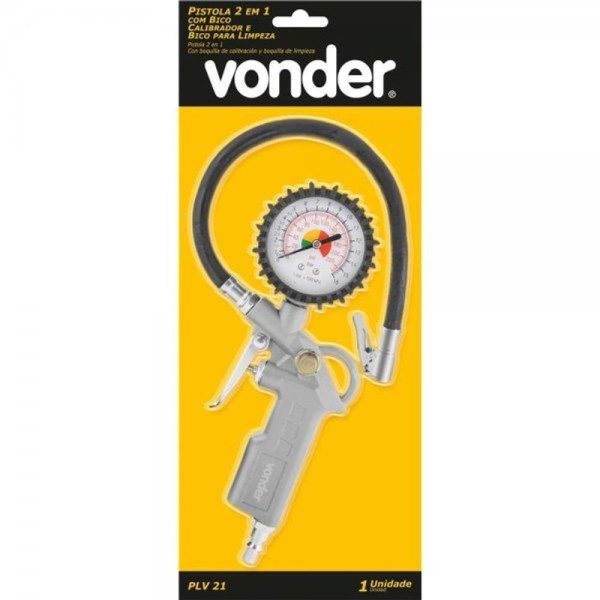 Encontraproduto.com.br - Pistola de Limpeza Vonder 2 em 1 com Manômetro PLV21