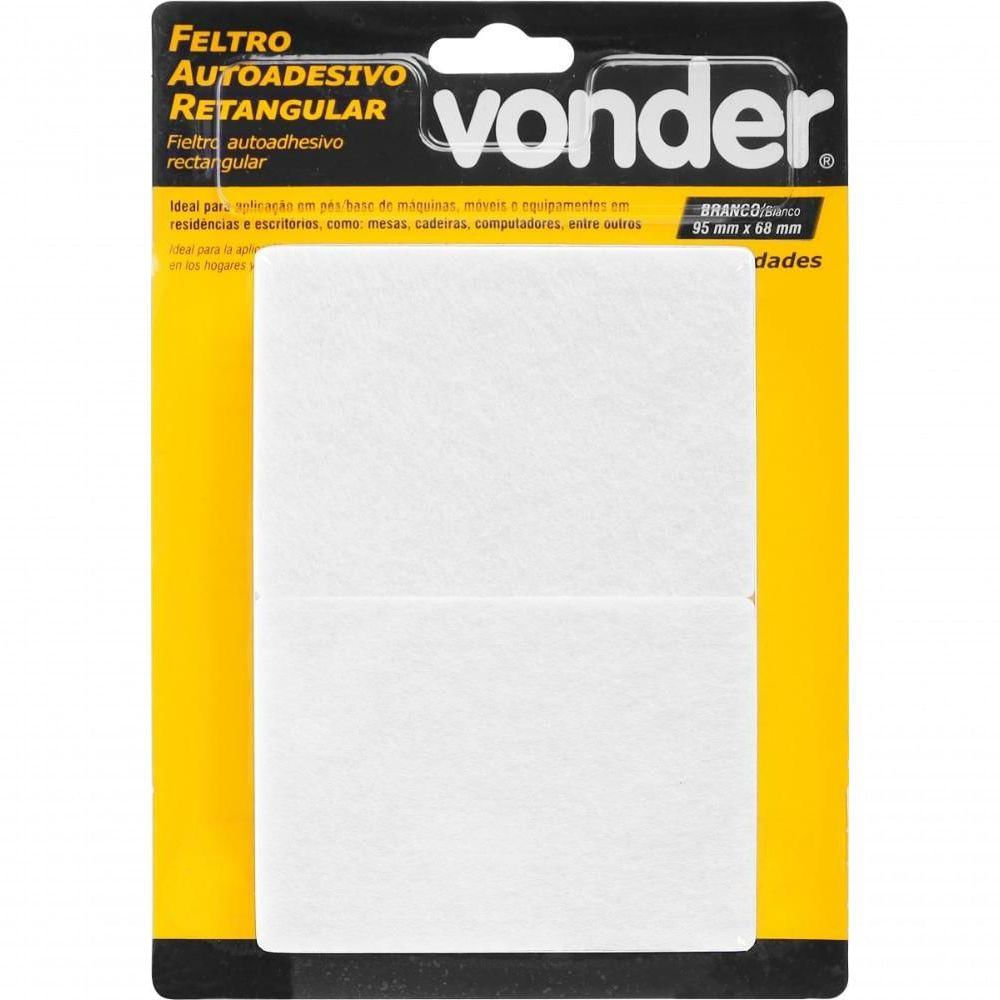 Feltro Adesivo Bco Ret 95X68mm Com 10 Vonder