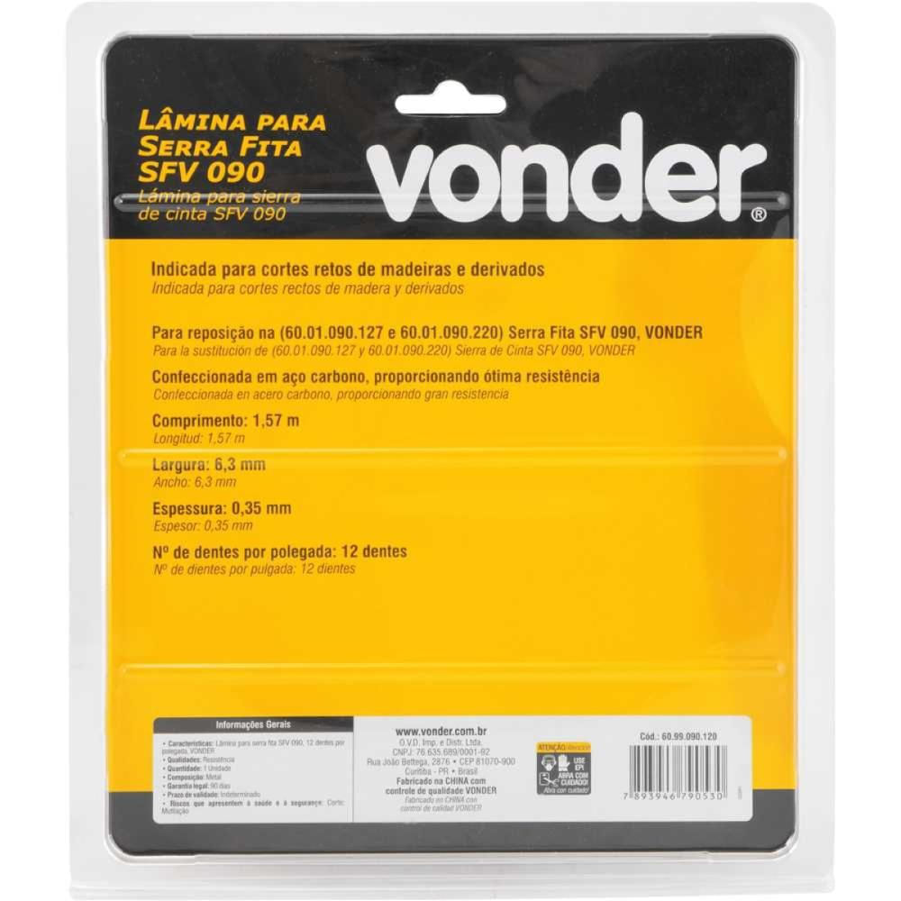 Encontraproduto.com.br - Lamina Para Serra Fita 12 Dentes SFV090 Vonder
