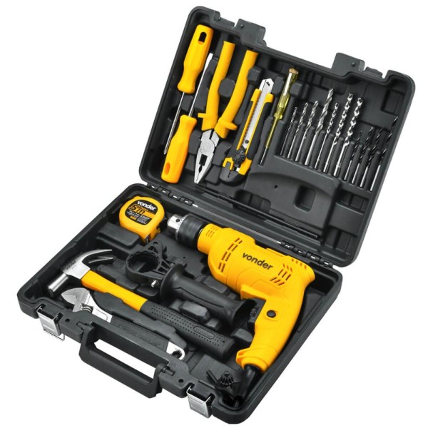 Encontraproduto.com.br - Furadeira De Impacto 1/2 Fiv 519 Jogo Com 19 Acessórios 220V Vonder