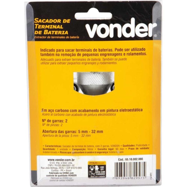 Encontraproduto.com.br - Saca Terminal De Baterias Com 2 Garras Vonder