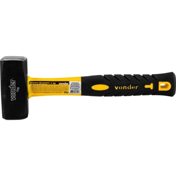 Encontraproduto.com.br - Marreta Quadrada 1,0 Kg Com Cabo Fibra Vonder
