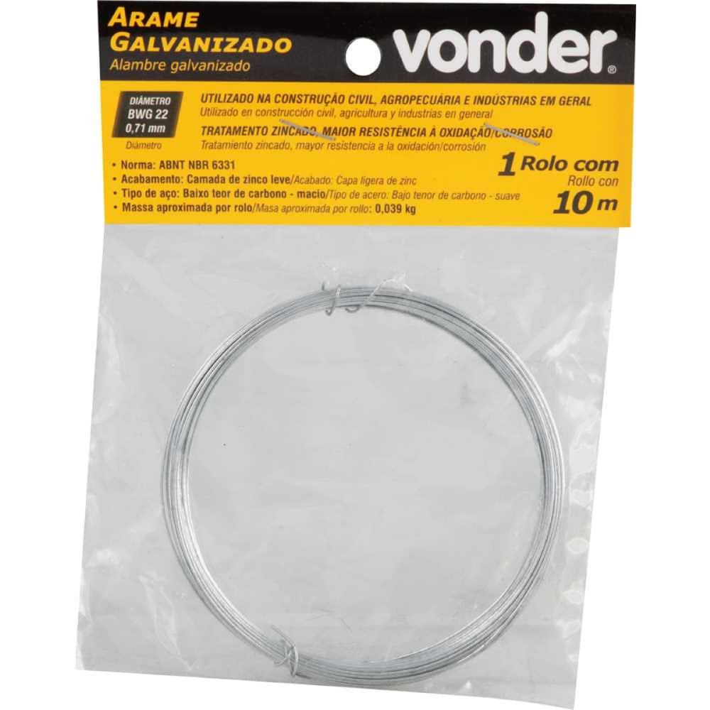 Encontraproduto.com.br - Arame Galvanizado BWG 22 0,71mm Com 10 Metros Vonder