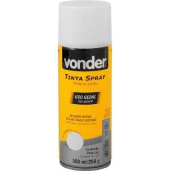 Encontraproduto.com.br - Tinta Spray Acrílica Branco Fosco 350ML/250G Vonder