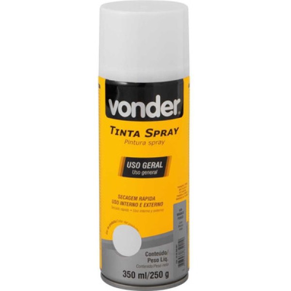 Encontraproduto.com.br - Tinta Spray Acrílica Branco Fosco 350ML/250G Vonder