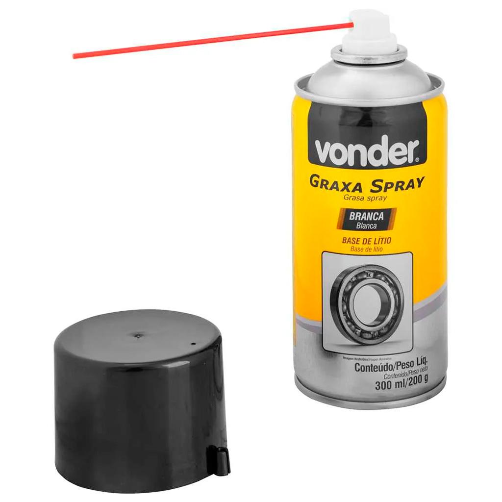 Encontraproduto.com.br - Graxa em spray branca base de lítio 300 ml VONDER