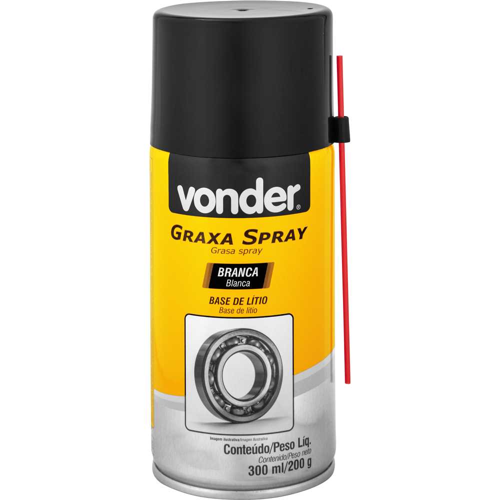 Encontraproduto.com.br - Graxa em spray branca base de lítio 300 ml VONDER
